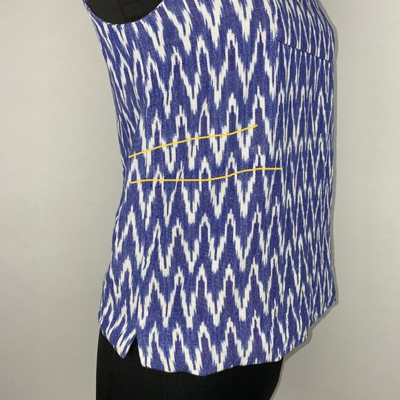 J. Crew Notched Shell Tank Top In Zig Zag Ikat Womens 00 Boho Coastal Grandma - Picture 5 of 16